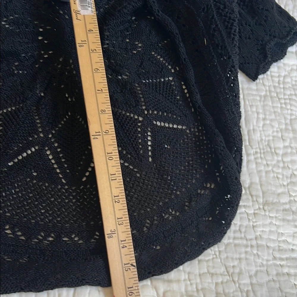 Banana Republic Black crotchet cropped shrug xs cotton - Picture 5 of 5